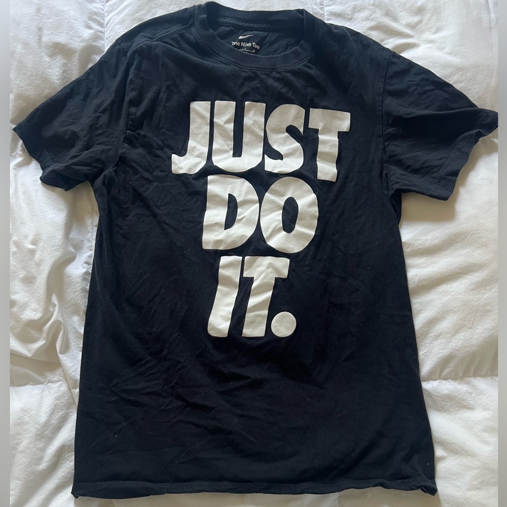 Nike Black Tee with Bold White Text